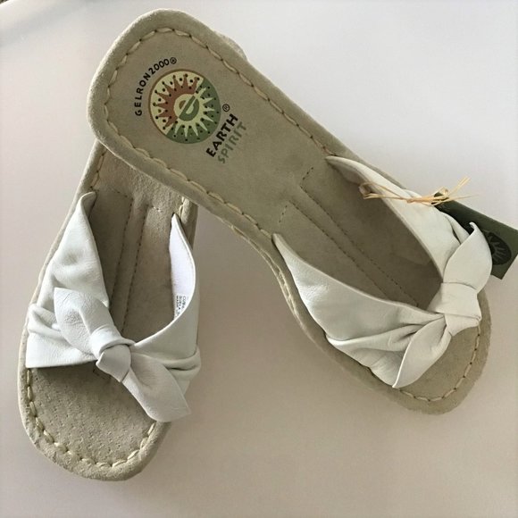 Earth & Spirit Shoes | Earth Spirit Leather Wedge Slip On Sandals | Poshmark